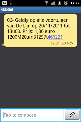 SMS De Lijn - Android Informer. Recieve SMS tickets for De ...
