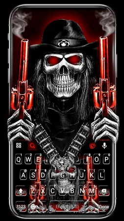 Skull Fire Gun Wallpapers Keyboard Background मुफ्त डाउनलोड। - ikeyboard. .gun
