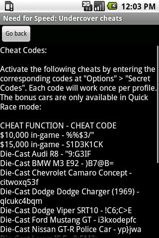need for speed undercover cheats codes ps3